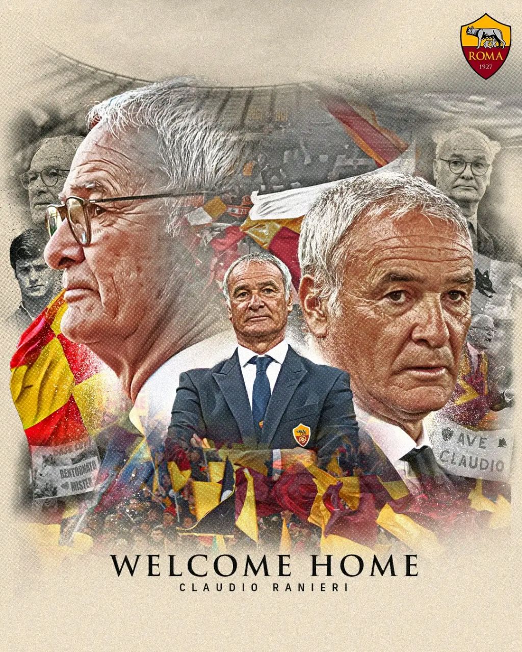 Roma appoint Ranieri as head coach until end of season