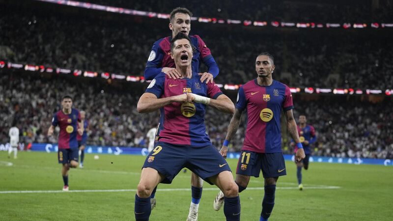 10-man Barcelona thrash Real Madrid to win Spanish Supercopa in Saudi Arabia