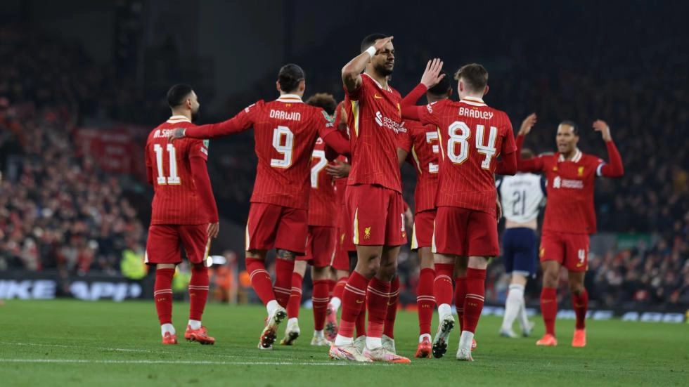 Liverpool beat Tottenham 4-0 at Anfield to book place in Carabao Cup final