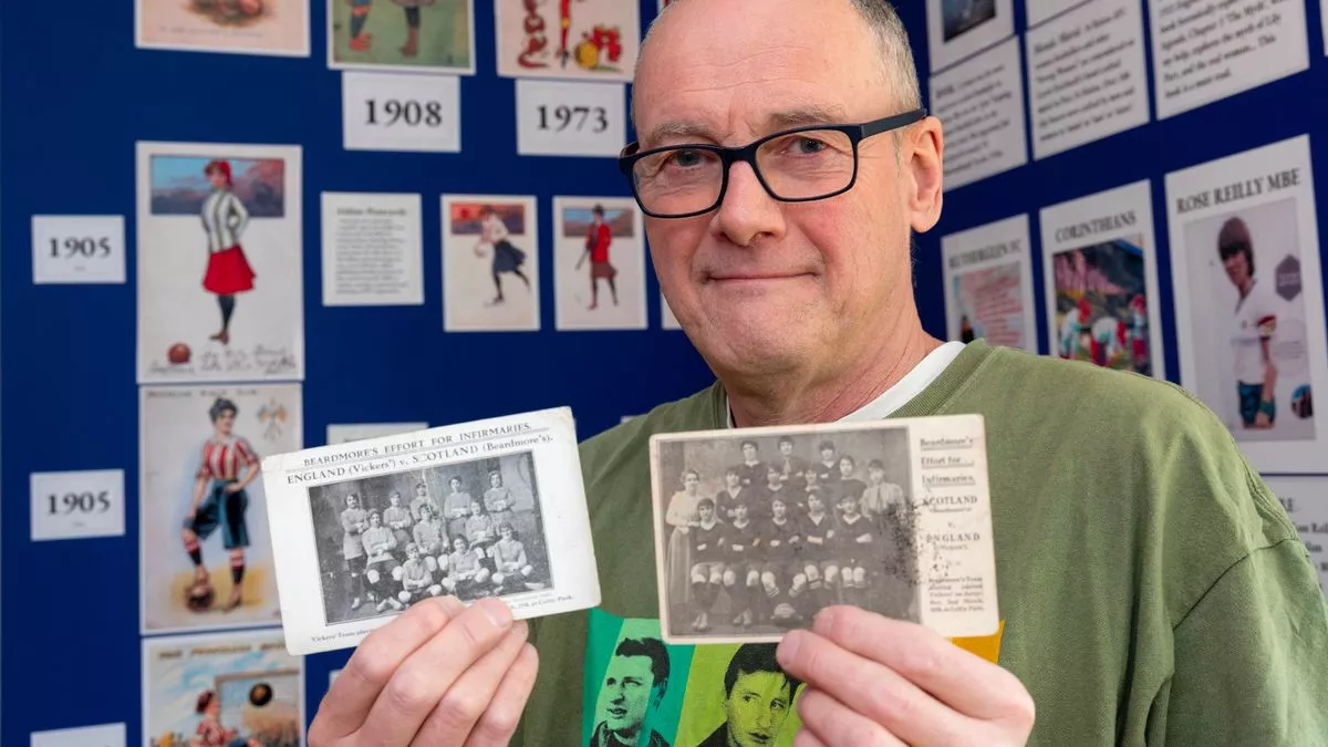 Historic ‘lost’ women’s football postcards put on display for International Women’s Day